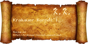 Krakauer Kornél névjegykártya